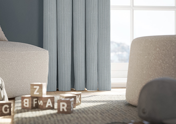 Nautical Stripes, Salt Black - Made to Measure Curtains - Image 5